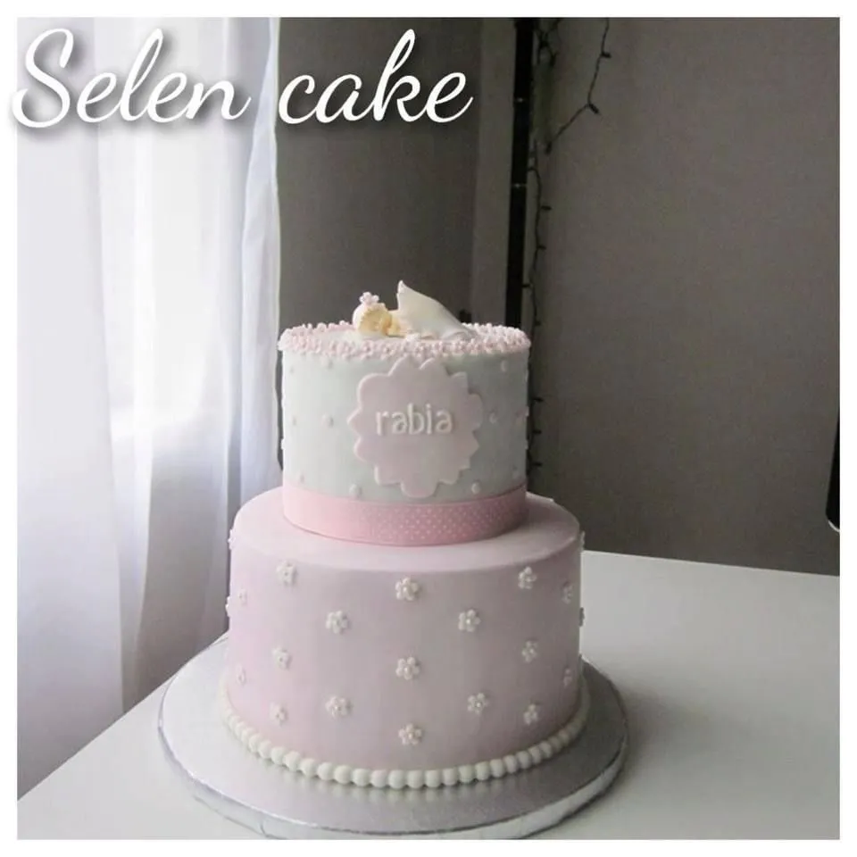 Pink Color Baby Shower Cake