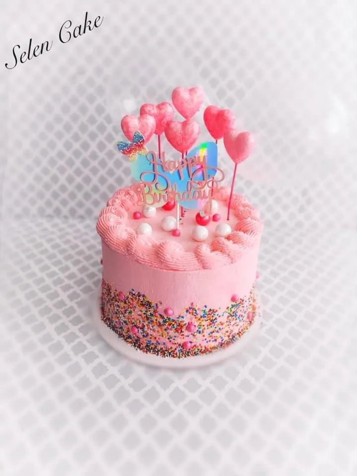 Pink  Birthday Cake